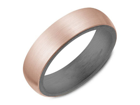 White and Rose Gold Men's Wedding Band