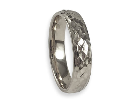 White and Rose Gold Men's Wedding Band