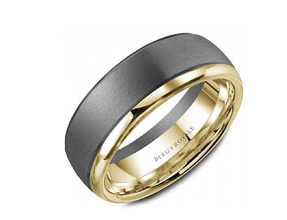 Gray Gold Men's "Zig Zag" Wedding Band