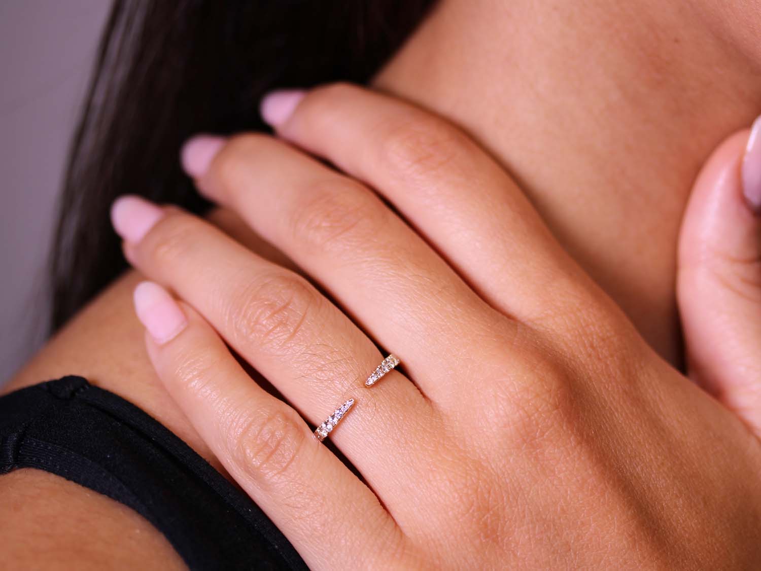 Open Center Diamond Wedding Band