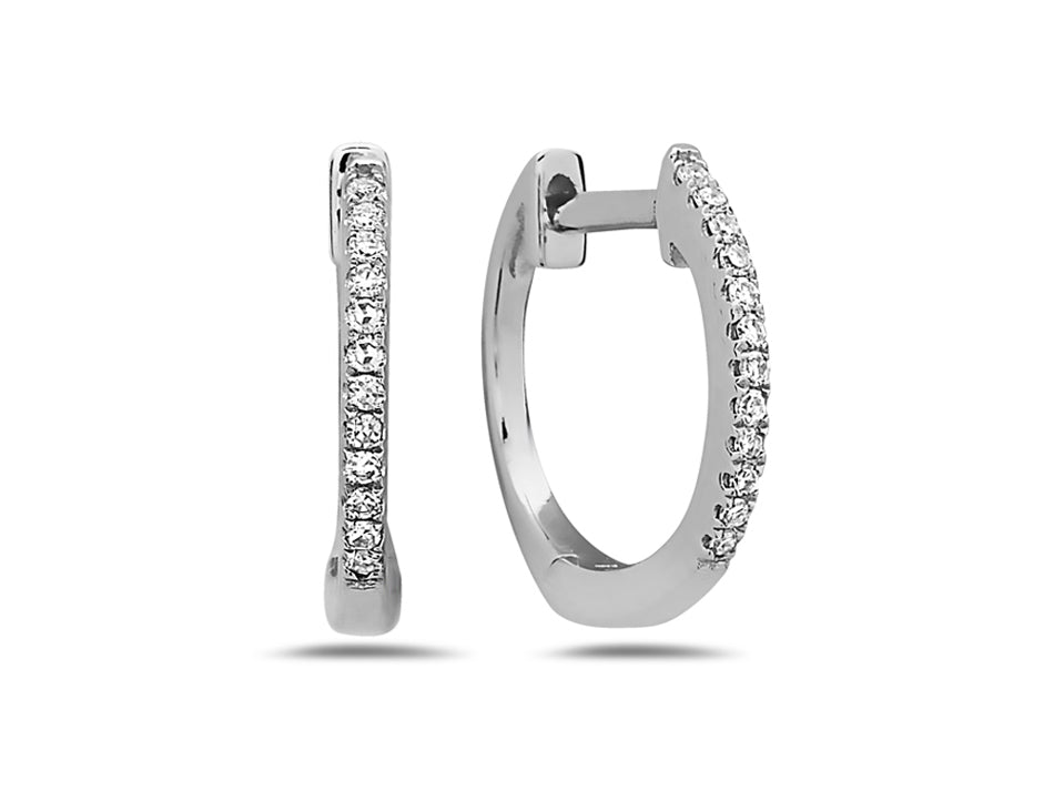 Diamond Huggie Earrings in White Gold