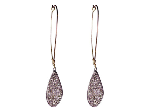 Pear-Shaped Colorless Quartz Earrings