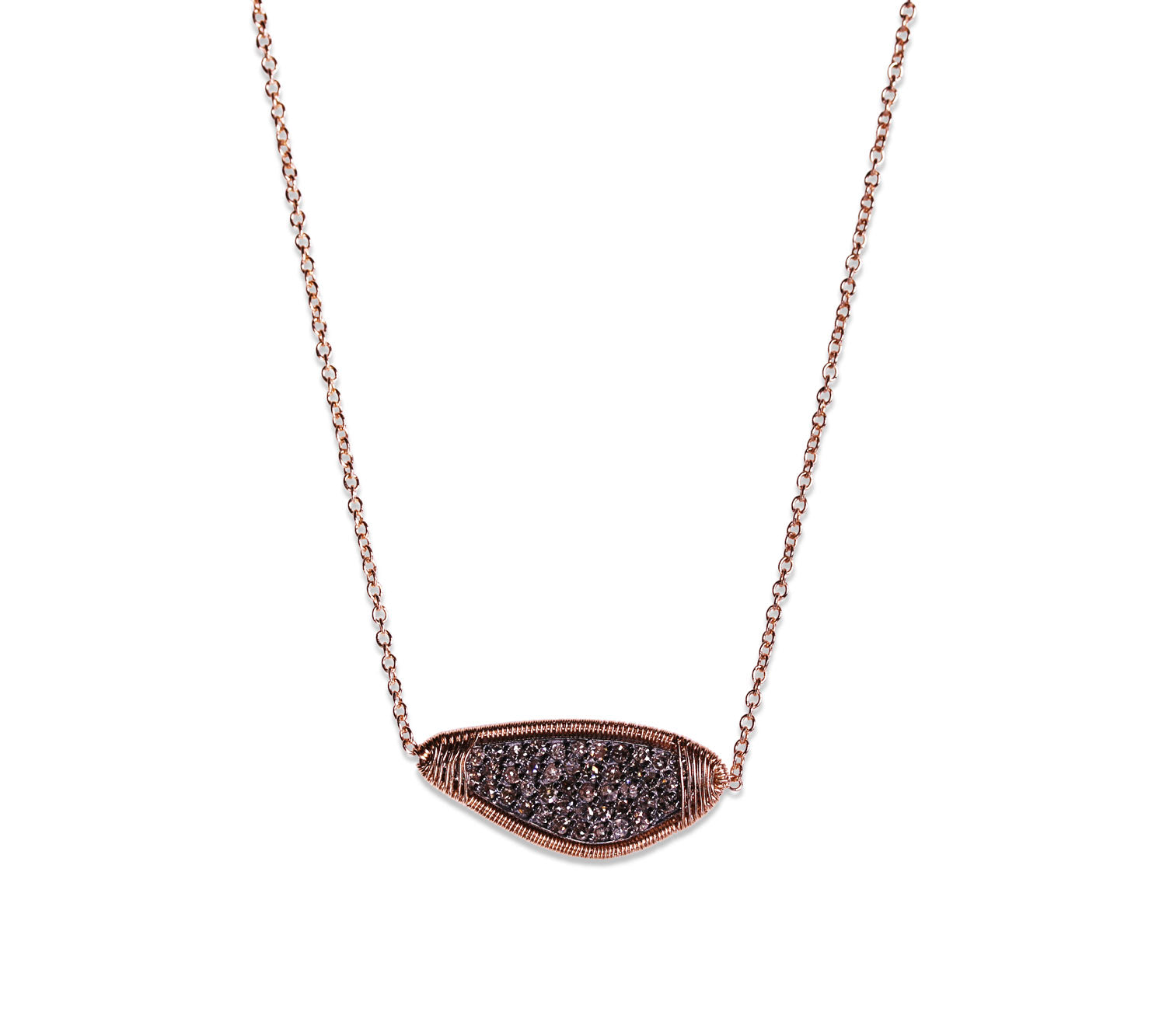 Gold-Framed Pavé Diamond Necklace