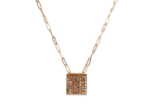 Rose Cut Diamond Flower Necklace in Platinum
