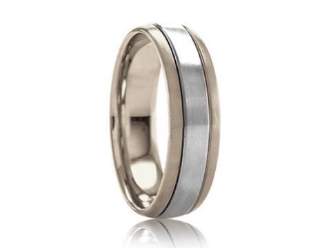 Hammered White Gold Men's Wedding Band