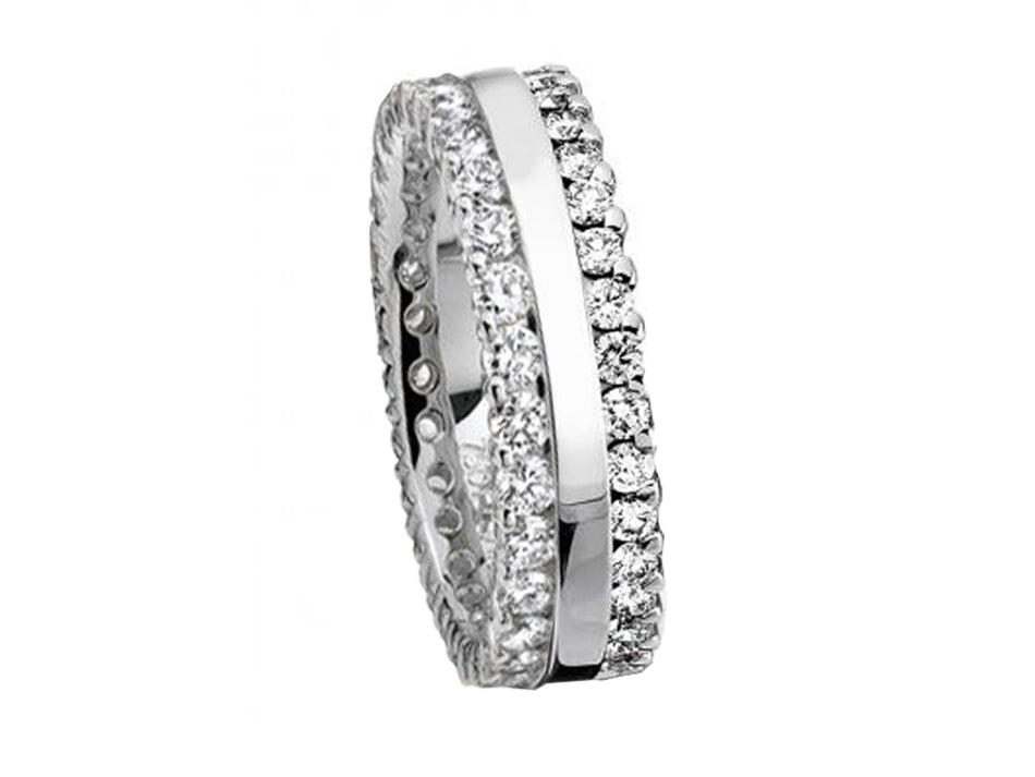 Brilliant Diamond Eternity Wedding Band in 18K White Gold
