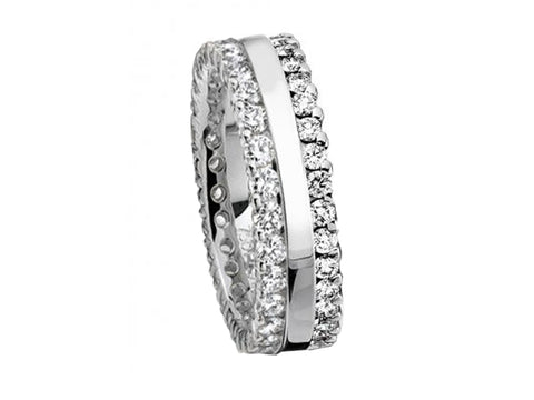 Hammered White Gold Men's Wedding Band