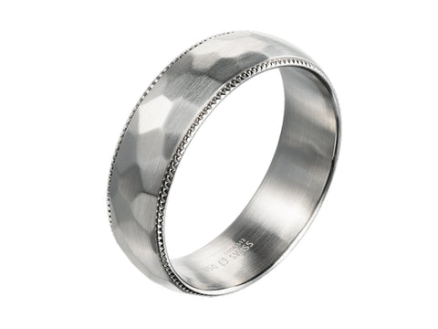 White and Rose Gold Men's Wedding Band