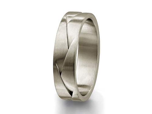 Unique White Gold Men's Wedding Band in Washington DC