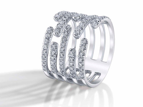 Pavé Diamond Wrap Ring in White Gold