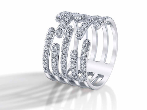 Bezel Set Diamond Twist Ring