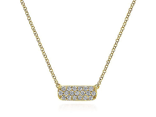 Simple Yellow Gold and Diamond Bar Necklace at the Best Jewelry Store in Washington DC