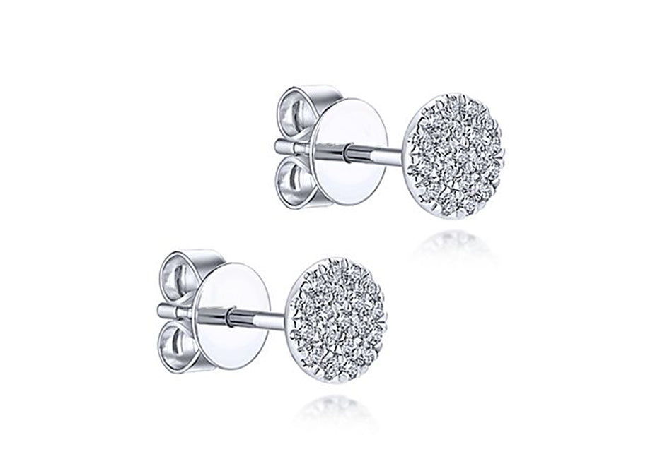 Pavé Diamond Stud Earrings in White Gold