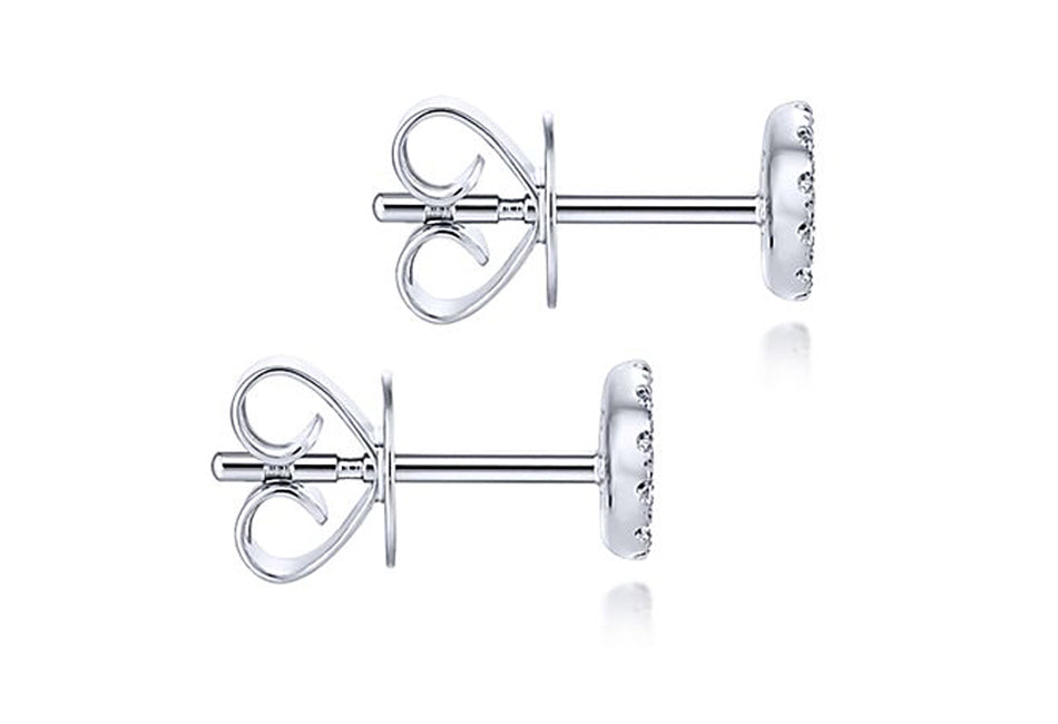 Pavé Diamond Stud Earrings in White Gold