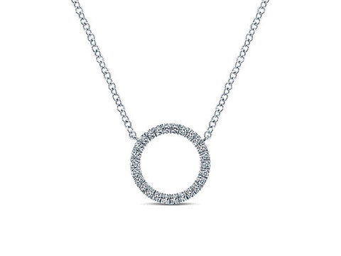 Petite "Circle of Diamonds" Necklace in Yellow Gold