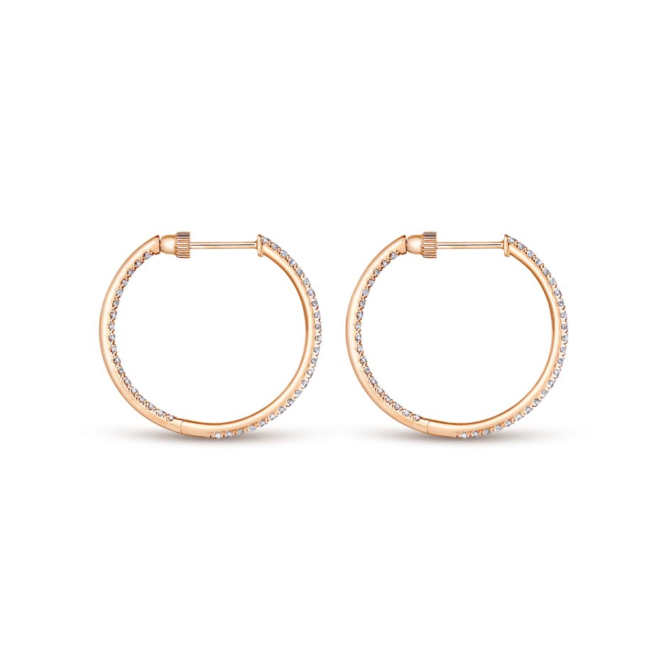 "Inside-Out" French Pavé Diamond Hoop Earrings
