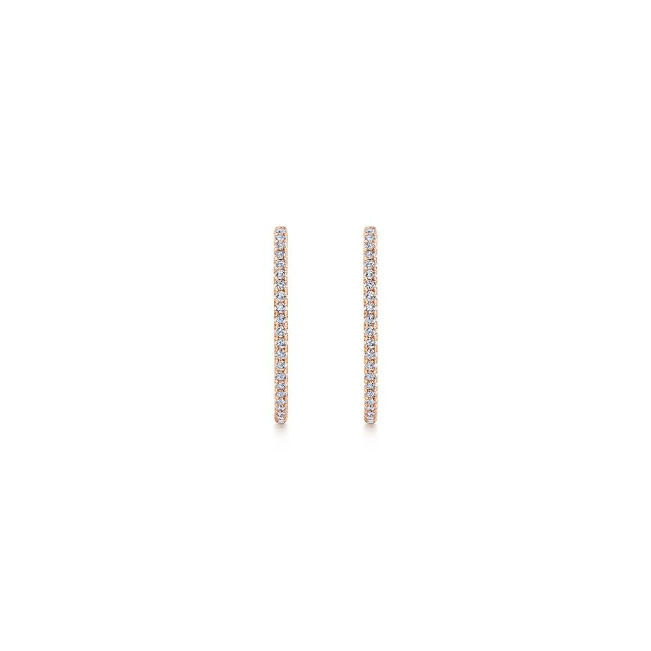 "Inside-Out" French Pavé Diamond Hoop Earrings