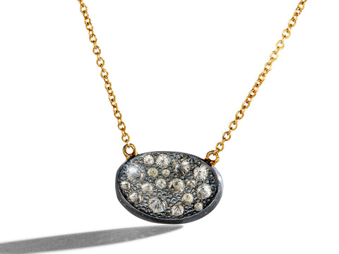 Oval Link Chain Necklace with Pavé Diamond Toggle Clasp