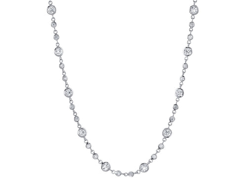 Rose Cut Diamond Flower Necklace in Platinum