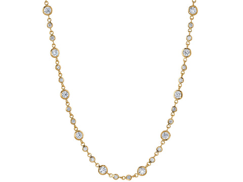 Oval Sapphire and Round Diamond Necklace