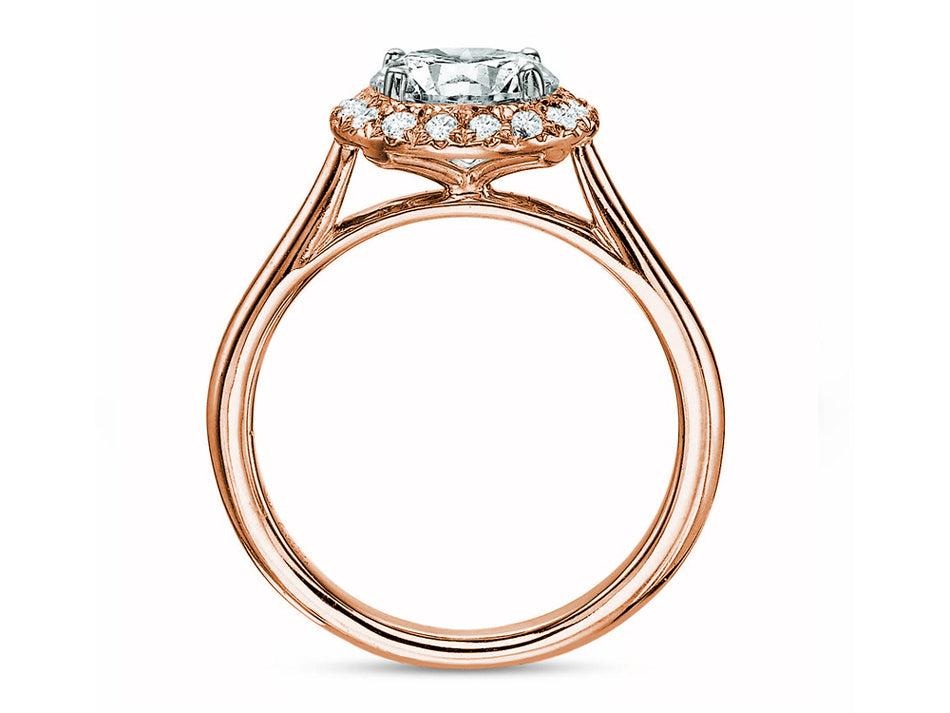 Rose Gold and Diamond Halo Engagement Ring in Washington DC