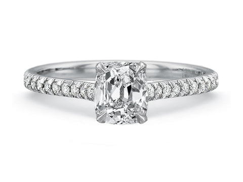 Vintage-Inspired French Cut Diamond "Julia" Wedding Band