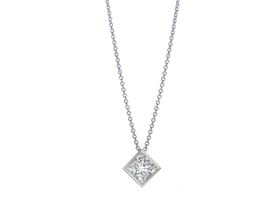 Princess Diamond Necklace in White Gold
