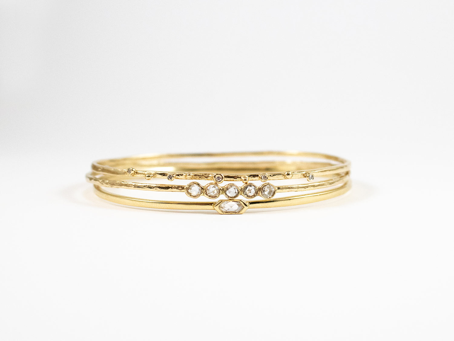 14K Yellow Gold and Diamond Bangle "Stackable" Bracelet in Washington DC