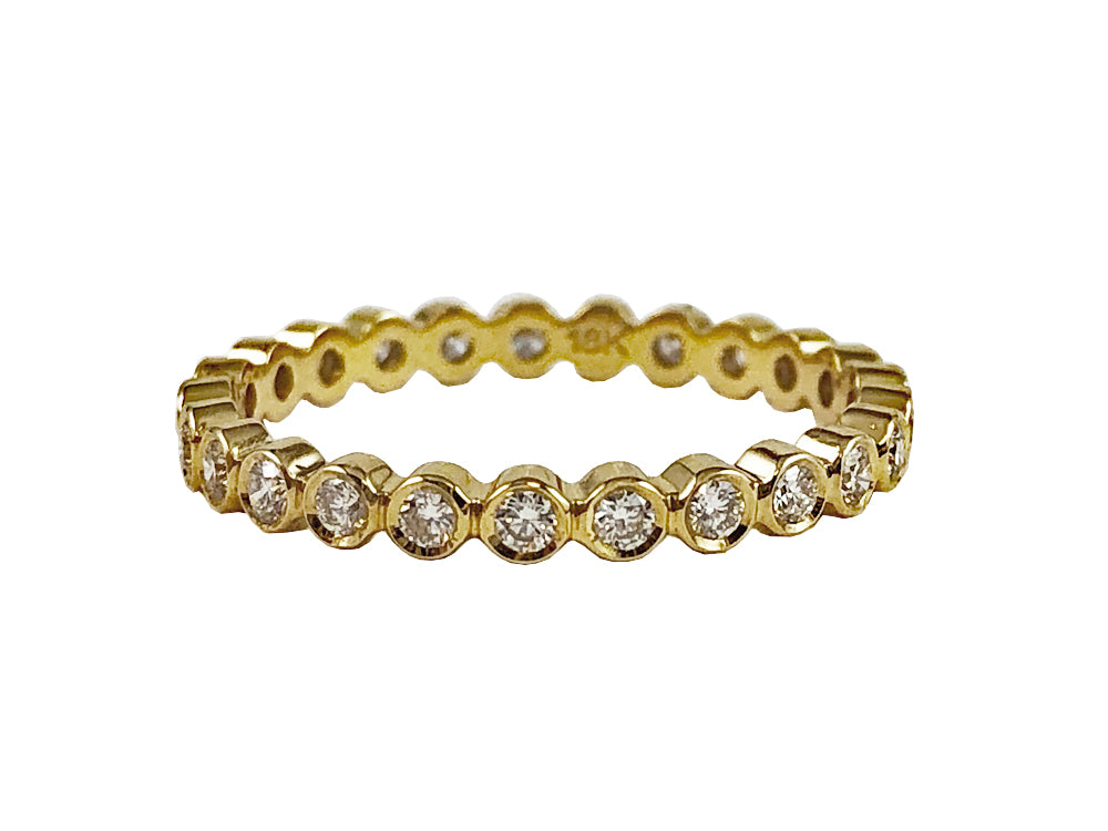 18K Yellow Gold and Diamond Eternity Wedding Band