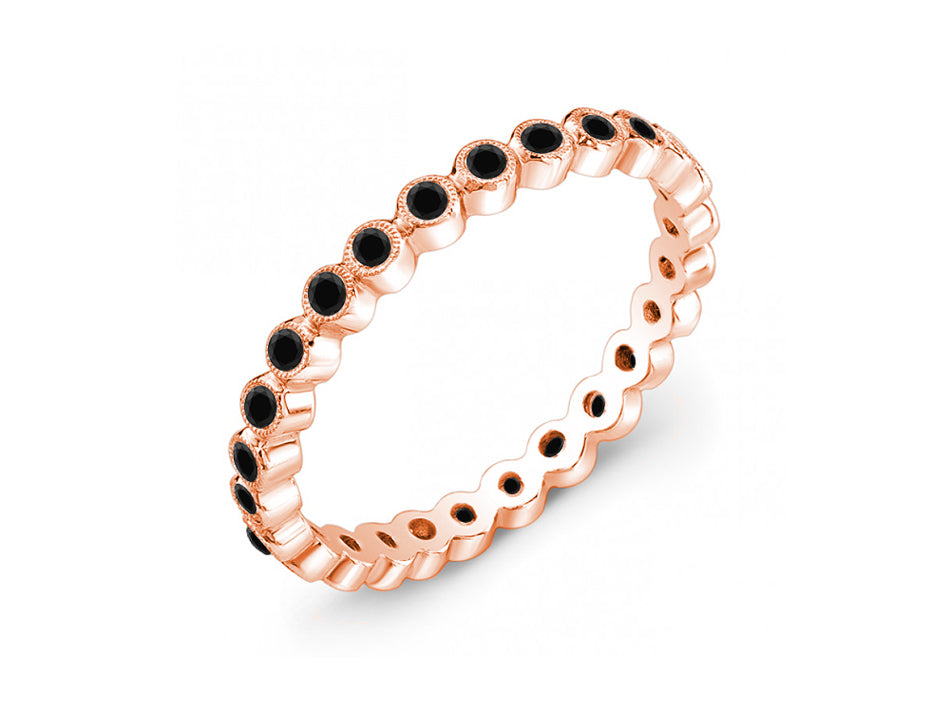Rose Gold and Black Diamond Wedding Band in washington dc