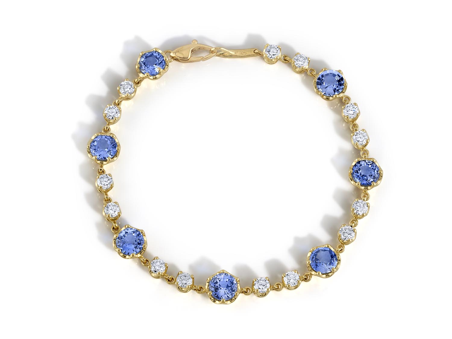 Vintage-Style Diamond and Sapphire Bracelet