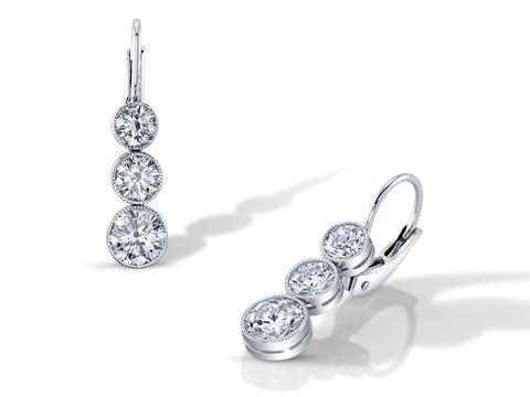Bezel Set London Blue Topaz Drop Earrings