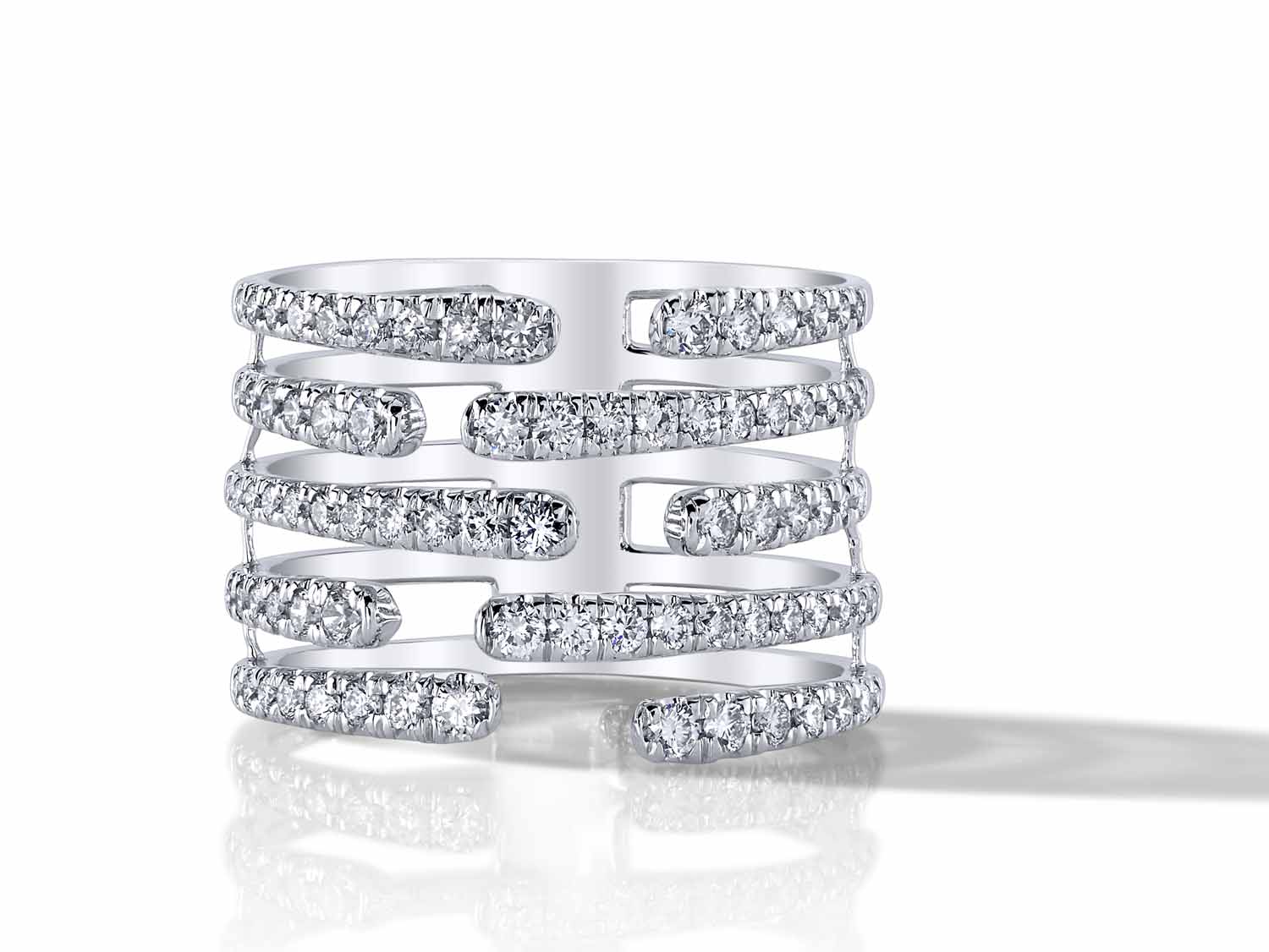 Pavé Diamond Wrap Ring in White Gold
