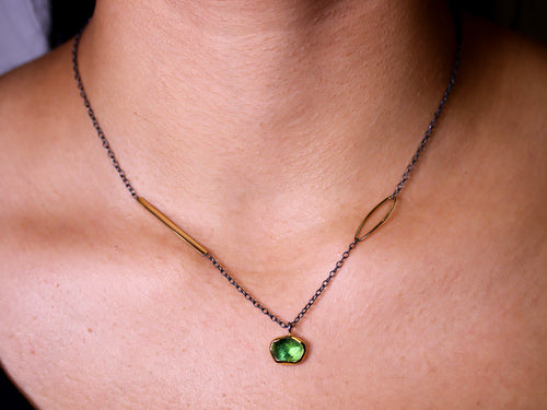 Green Tourmaline Pendant Necklace