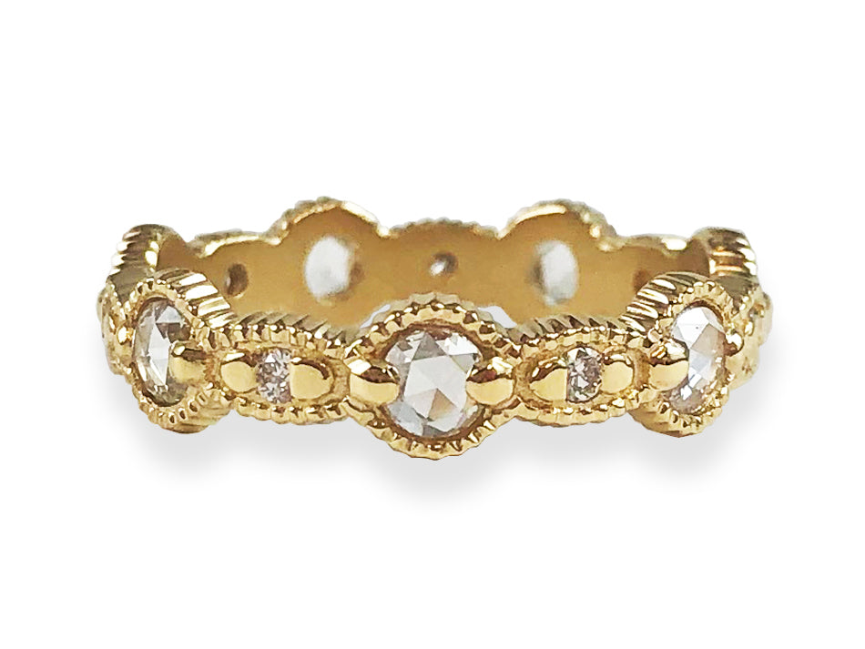 Vintage-Inspired Rose Cut Diamond Wedding Band