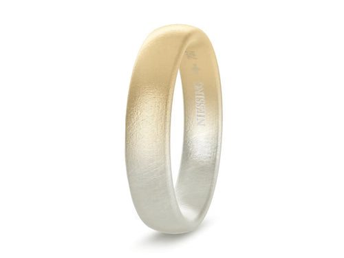 Blended 18K Yellow and Gray Gold Men's Wedding Band