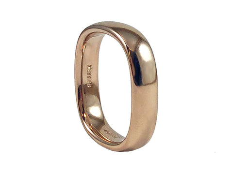 White and Rose Gold Men's Wedding Band