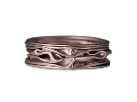 White and Rose Gold Men's Wedding Band