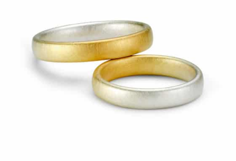 Blended 18K Yellow and Gray Gold Men's Wedding Band