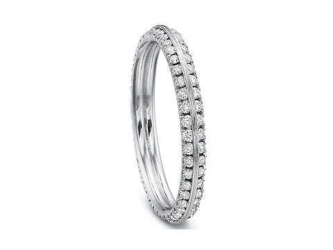 Hammered White Gold Men's Wedding Band