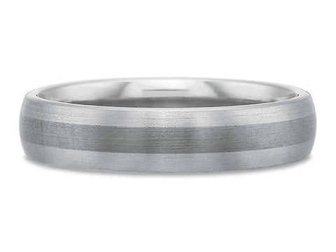 White and Rose Gold Men's Wedding Band