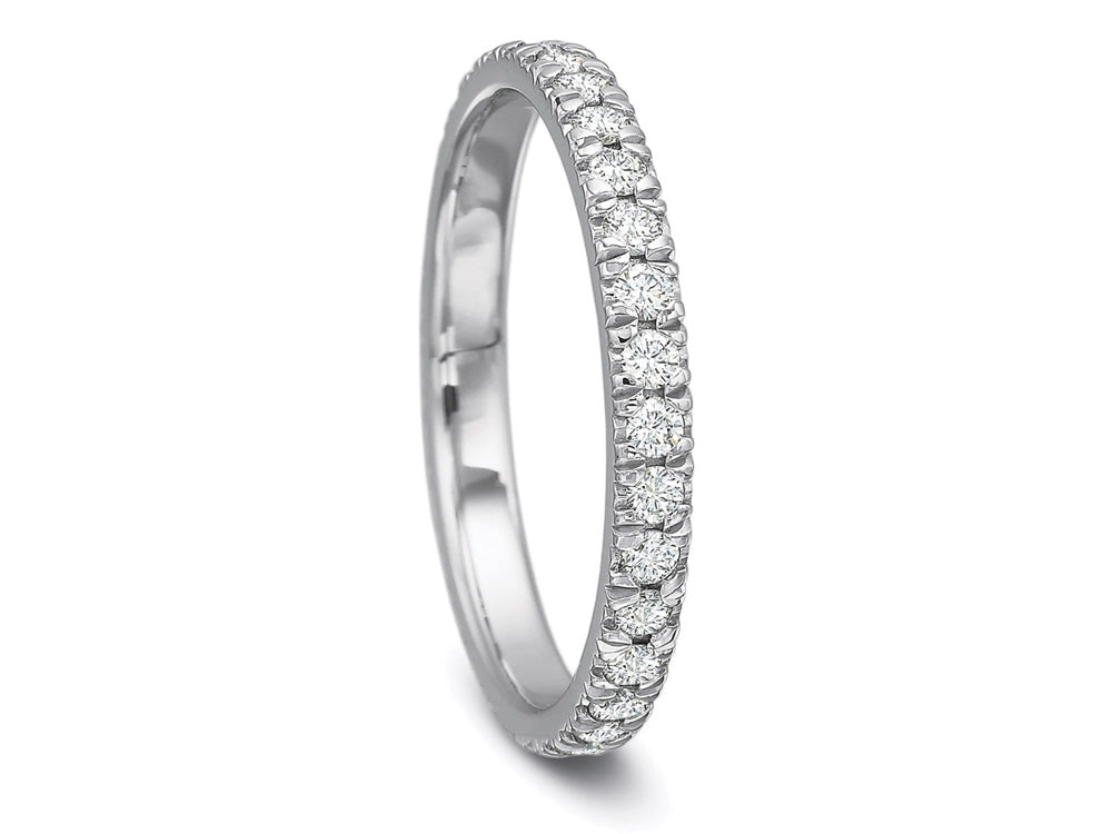 Round Brilliant Diamond Wedding Band in White Gold