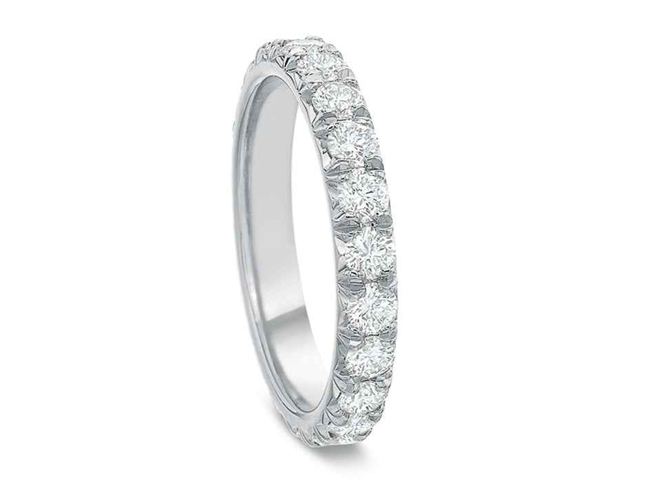 Round Brilliant Diamond Eternity Wedding Band in White Gold