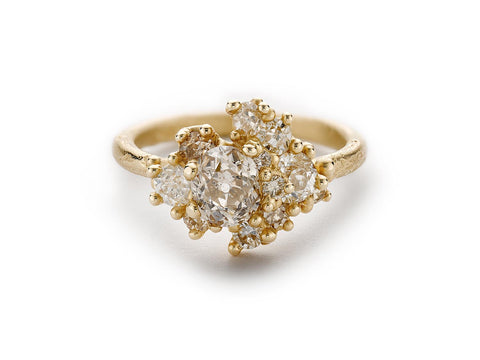 Vintage-Inspired Emerald Diamond "Caroline" Engagement Ring