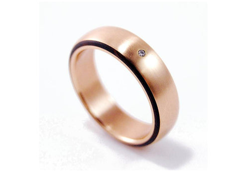 White and Rose Gold Men's Wedding Band