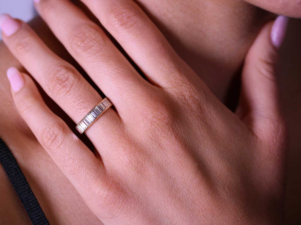 Diamond baguette ring band Clearance