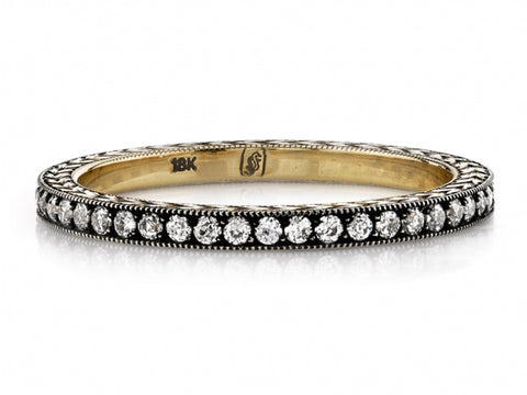 Vintage-Style Diamond Scalloped Wedding Band