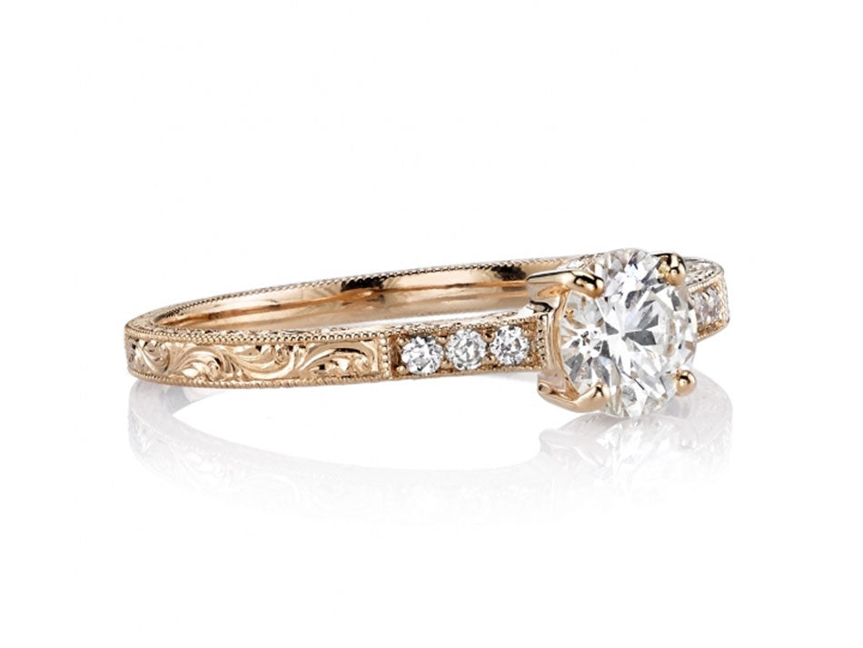 Single Stone rose gold and diamond engagement ring in Washington DC