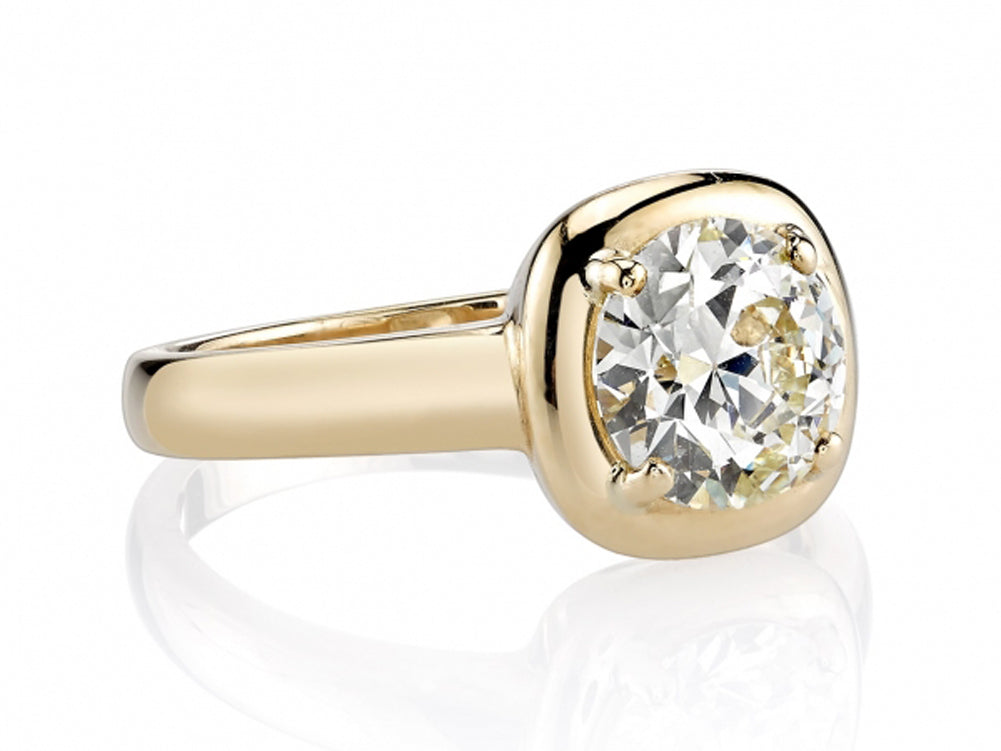 Single Stone 18K Yellow Gold and Diamond Solitaire "Cori" Engagement Ring in Washington DC