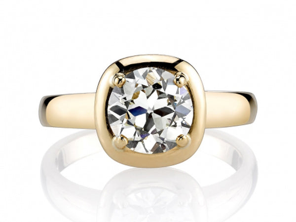 Lourdes Solitaire Vintage Engagement Ring (Setting Only) 18K Yellow Gold